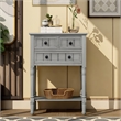 TREXM Narrow Console Table with Three Storage Drawers and Bottom Shelf-Gray Wash