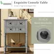 TREXM Narrow Console Table with Three Storage Drawers and Bottom Shelf-Gray Wash