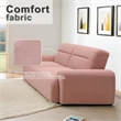 Pink Teddy Velvet Three-Seat Sofa with Armrests-Convertible to Reclining Bed