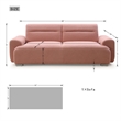 Pink Teddy Velvet Three-Seat Sofa with Armrests-Convertible to Reclining Bed