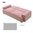Pink Teddy Velvet Three-Seat Sofa with Armrests-Convertible to Reclining Bed