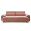 Pink Teddy Velvet Three-Seat Sofa with Armrests-Convertible to Reclining Bed