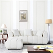 Stylish Multifunctional Sofa with Footrest - Grand Piano Key Design (White)