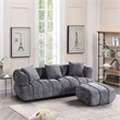 Stylish Multifunctional Sofa with Footrest - Grand Piano Key Design (Gray)
