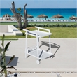 Direct Wicker Outdoor Aluminum Patio Cart with Durable&Lightweight Wheels-White