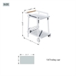 Direct Wicker Outdoor Aluminum Patio Cart with Durable&Lightweight Wheels-White