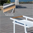 Direct Wicker Outdoor Aluminum Patio Cart with Durable&Lightweight Wheels-White