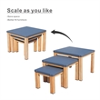 Direct Wicker 3-Piece Versatile & Stylish Aluminum Outdoor Square Table Set-Gray