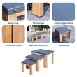 Direct Wicker 3-Piece Versatile & Stylish Aluminum Outdoor Square Table Set-Gray