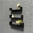 Direct Wicker 3-Piece Black Floating U-Shaped Wall Display Shelve for Home Decor