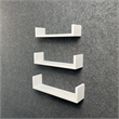 Direct Wicker 3-Piece White Floating U-Shaped Wall Display Shelve for Home Decor