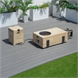 Elegant Brown Aluminum Fire Table with Built-In Ice Bucket & Gas Tank Side Table