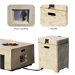 Elegant Brown Aluminum Fire Table with Built-In Ice Bucket & Gas Tank Side Table