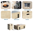Elegant Brown Aluminum Fire Table with Built-In Ice Bucket & Gas Tank Side Table