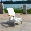 Direct Wicker Outdoor Foldable Frog Leisure Chair with Cup Holder- White