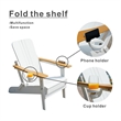 Direct Wicker Outdoor Foldable Frog Leisure Chair with Cup Holder- White