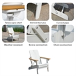 Direct Wicker Outdoor Foldable Frog Leisure Chair with Cup Holder- White