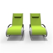 Direct Wicker 2-Piece Outdoor Reclining Lounge Chair with Metal Frame-Green