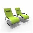 Direct Wicker 2-Piece Outdoor Reclining Lounge Chair with Metal Frame-Green