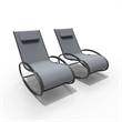 Direct Wicker 2-Piece Outdoor Reclining Lounge Chair with Metal Frame - Gray