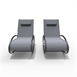 Direct Wicker 2-Piece Outdoor Reclining Lounge Chair with Metal Frame - Gray