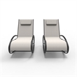 Direct Wicker 2-Piece Outdoor Reclining Lounge Chair with Metal Frame - Beige