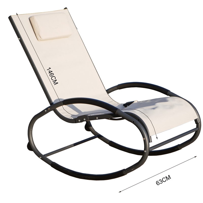 Direct Wicker 2-Piece Outdoor Reclining Lounge Chair with Metal Frame - Beige