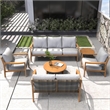 Direct Wicker 6 PCS Acacia  Patio Furniture Set with  Cushions and Coffee Table