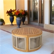 Direct Wicker Outdoor Round Coffee Table -Rope Woven design with Acacia Wood Top