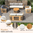Direct Wicker 5-Piece Patio Conversation Set with Acacia Wood Frame & Cushions