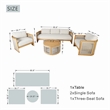 Direct Wicker 4 PCS Acacia Wood Outdoor Sofa Set with Beige Cushion&Coffee Table