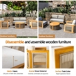 Direct Wicker 4 PCS Acacia Wood Outdoor Sofa Set with Beige Cushion&Coffee Table