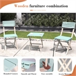 Direct Wicker Outdoor Folding Bistro Set with 2 Chairs and Coffee Table(Blue)