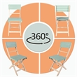 Direct Wicker Outdoor Folding Bistro Set with 2 Chairs and Coffee Table(Blue)