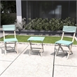 Direct Wicker Outdoor Folding Bistro Set with 2 Chairs and Coffee Table(Blue)
