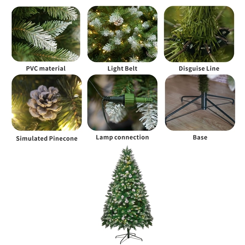 Direct Wicker 5 ft Pre-Lit Christmas Tree with 250 LED Lights & 44 Pine Cones