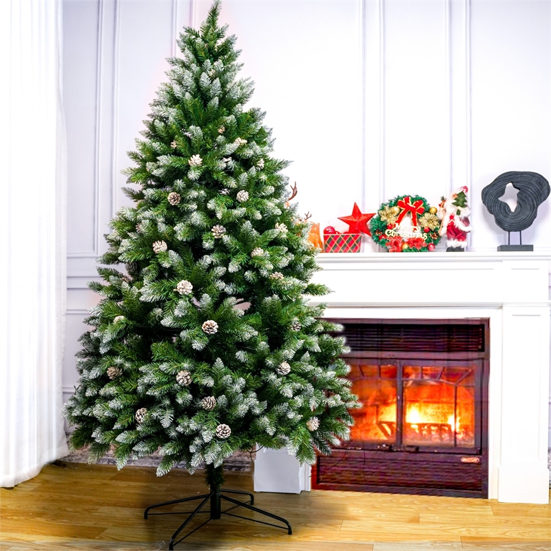 Direct Wicker 6 ft Pre-Lit Christmas Tree with 400 LED Lights & 60 Pine Cones