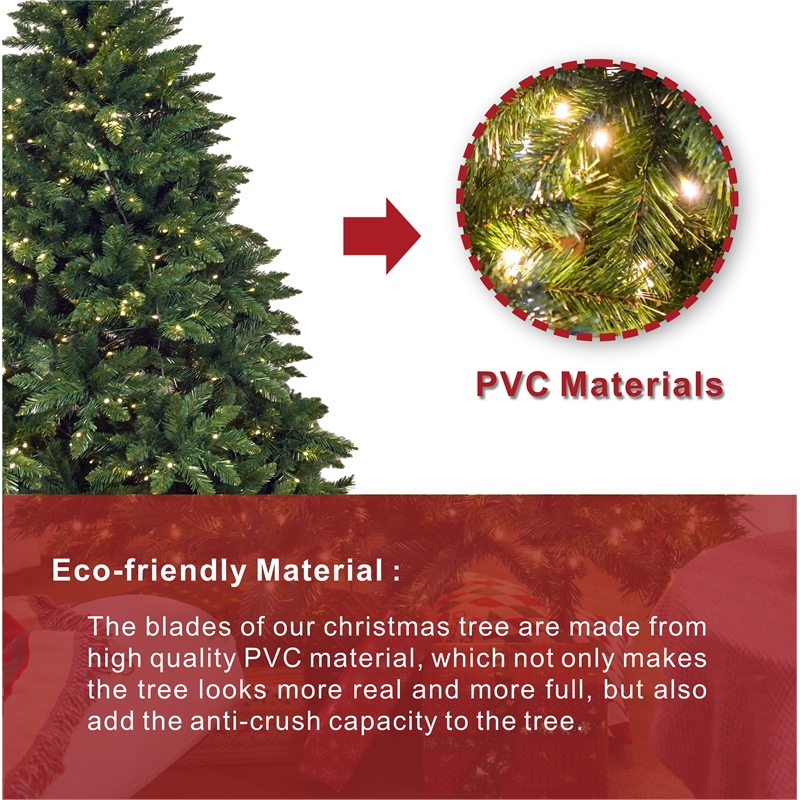 Direct Wicker 6FT Pre-Lit Christmas Tree With 450 LED Lights & Metal Stand