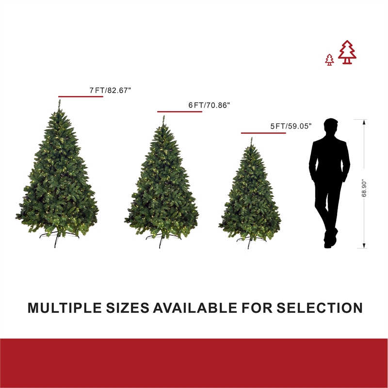 Direct Wicker 6FT Pre-Lit Christmas Tree With 450 LED Lights & Metal Stand