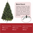 Direct Wicker 6FT Pre-Lit Christmas Tree With 450 LED Lights & Metal Stand