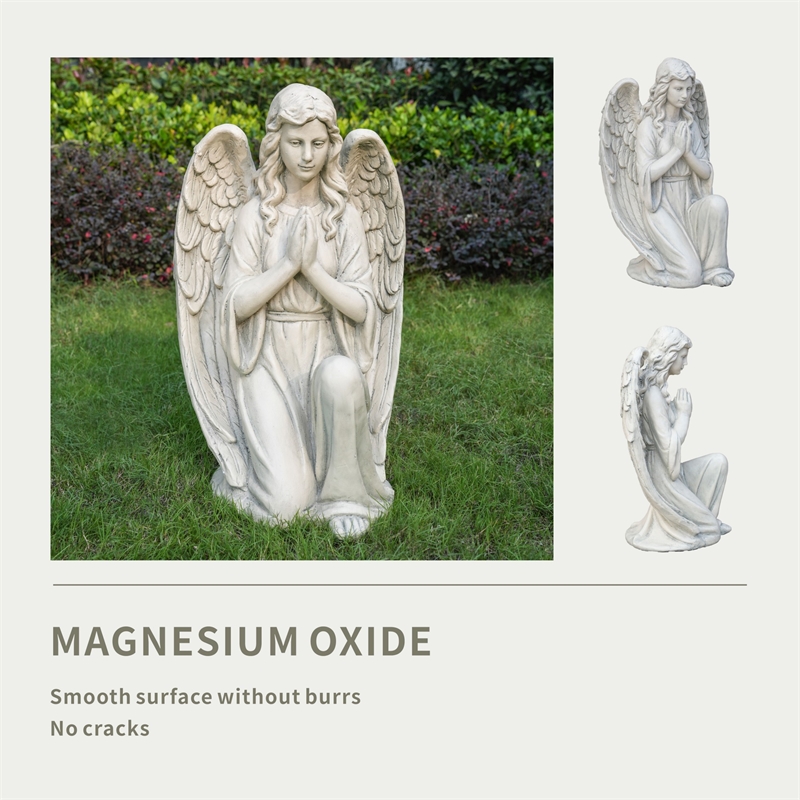Magnesium Oxide 26.77' Kneeling Angel Statue Sculpture-Handcrafted Art