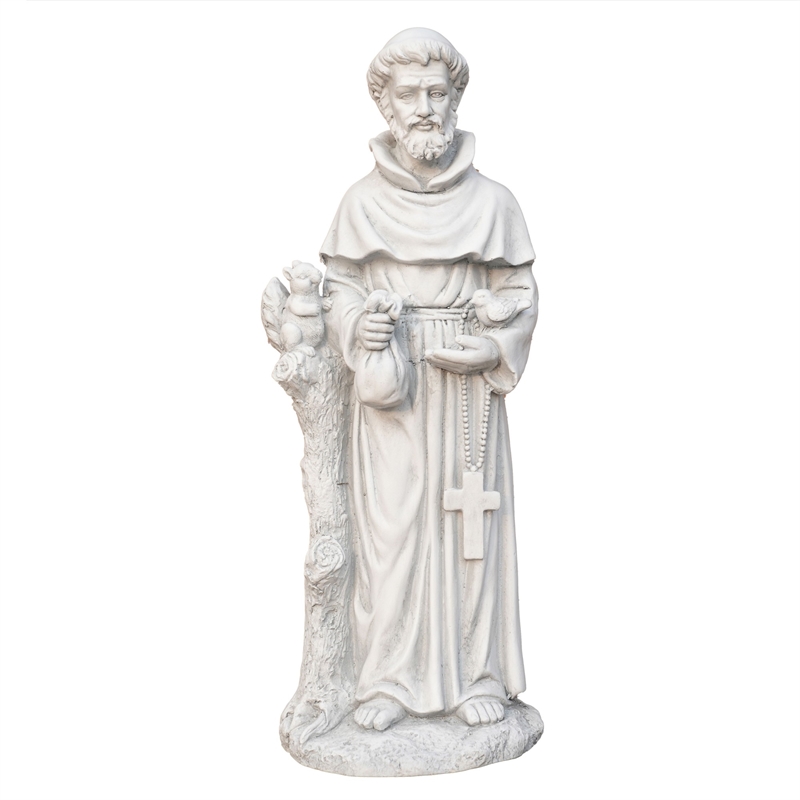 31.1' Tall Magnesium Oxide Statue St. Francis of Assisi Garden Spiritual Dcor