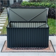 Direct Wicker 312 Gallon Black Metal Outdoor Storage Deck Box - Black