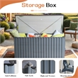 Direct Wicker 312 Gallon Black Metal Outdoor Storage Deck Box - Black