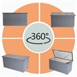 Direct Wicker 312 Gallon Black Metal Outdoor Storage Deck Box - Black