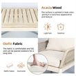 Direct Wicker 4-Piece Acacia Wood Outdoor Patio Conversation Set with Cushions