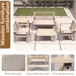 Direct Wicker 4-Piece Acacia Wood Outdoor Patio Conversation Set with Cushions