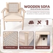 Direct Wicker 4-Piece Acacia Wood Outdoor Patio Conversation Set with Cushions