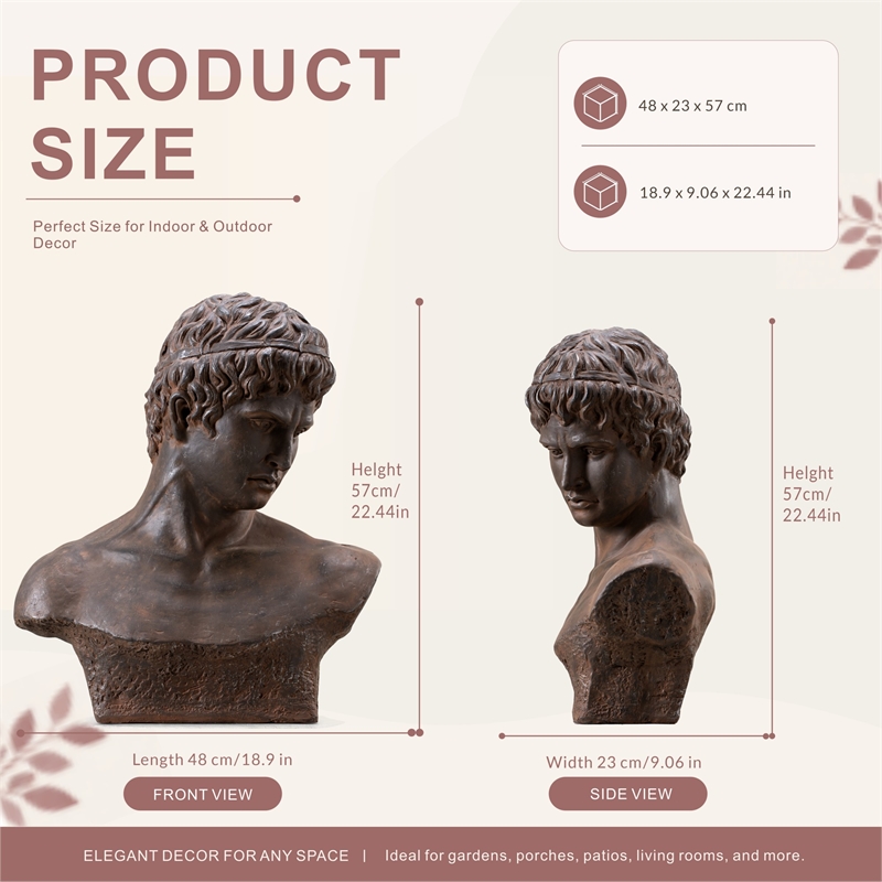 Vintage Magnesium Oxide Garden Statue Unique Outdoor Decorative Sculpture