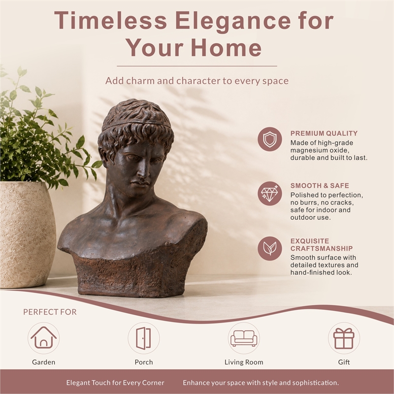 Vintage Magnesium Oxide Garden Statue Unique Outdoor Decorative Sculpture